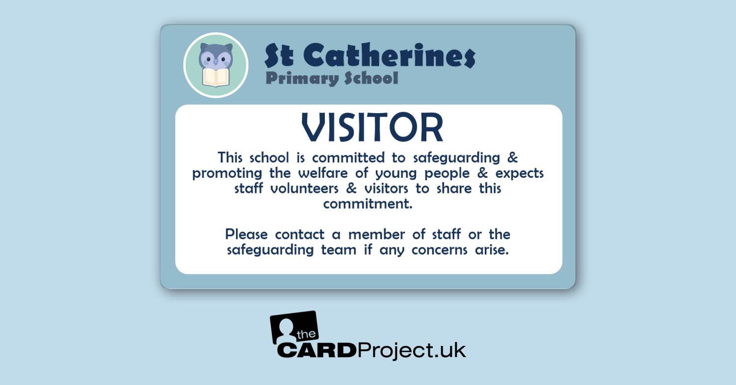 Primary School Visitor Card Wise Owl Blue